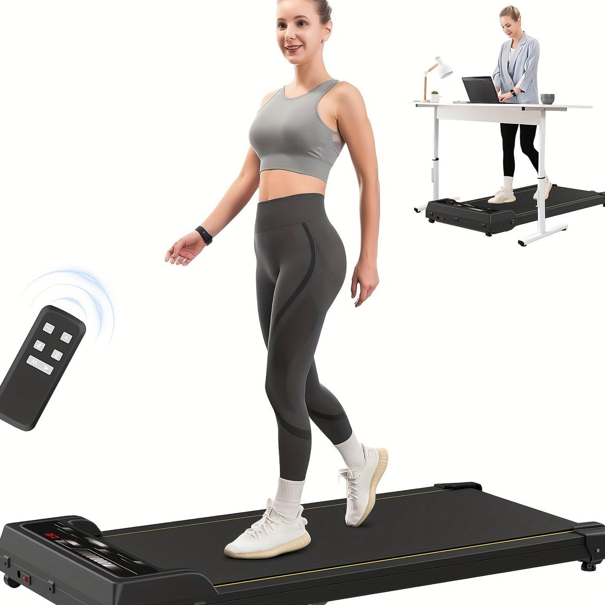 Under Desk Walking Pad - Home Gym Office Fitness Equipment(Black)